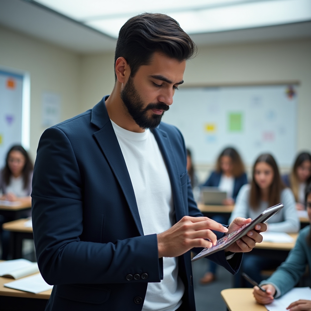 Registro de asistencia en clase de idiomas mediante tablet
